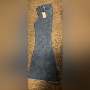 Floral Denim flare jeans